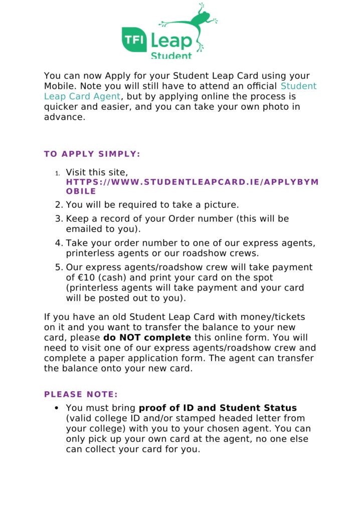 How To Apply For Your Student Leap Card Online